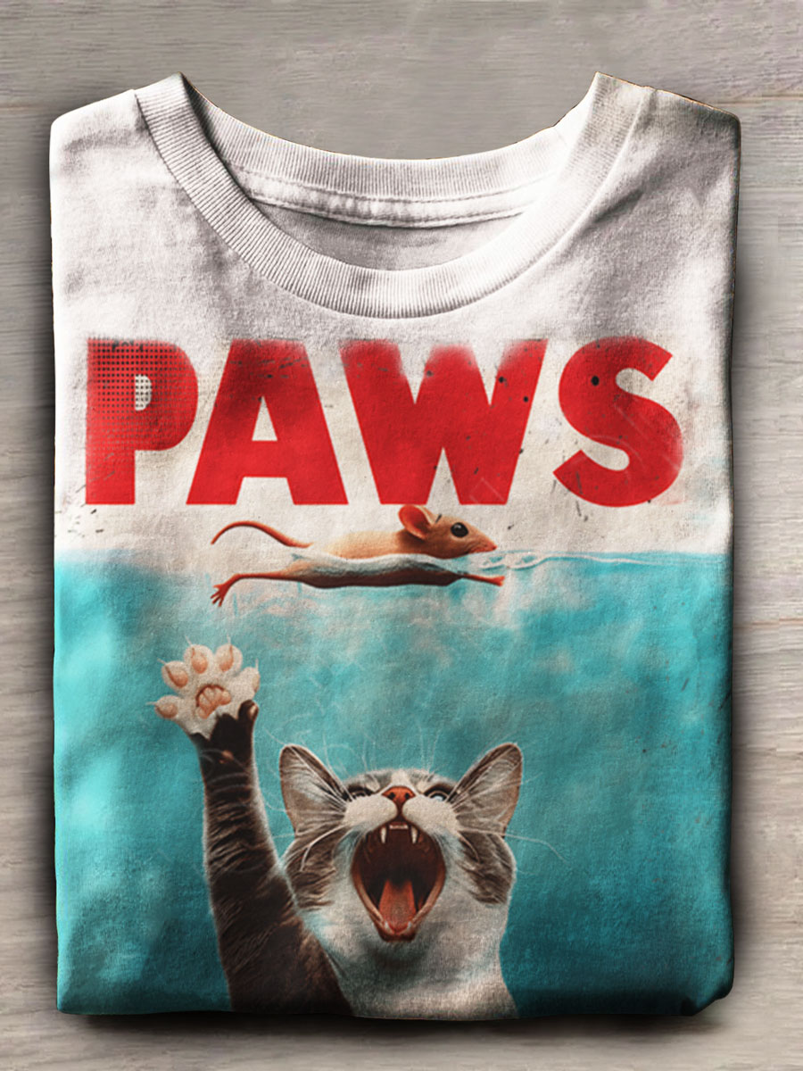 Cat Print Casaul Short Sleeve T-shirt