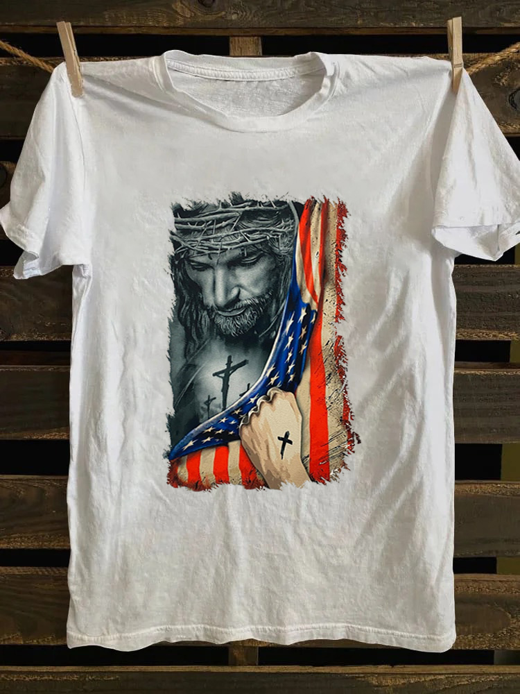 Jesus American Flag T-shirt