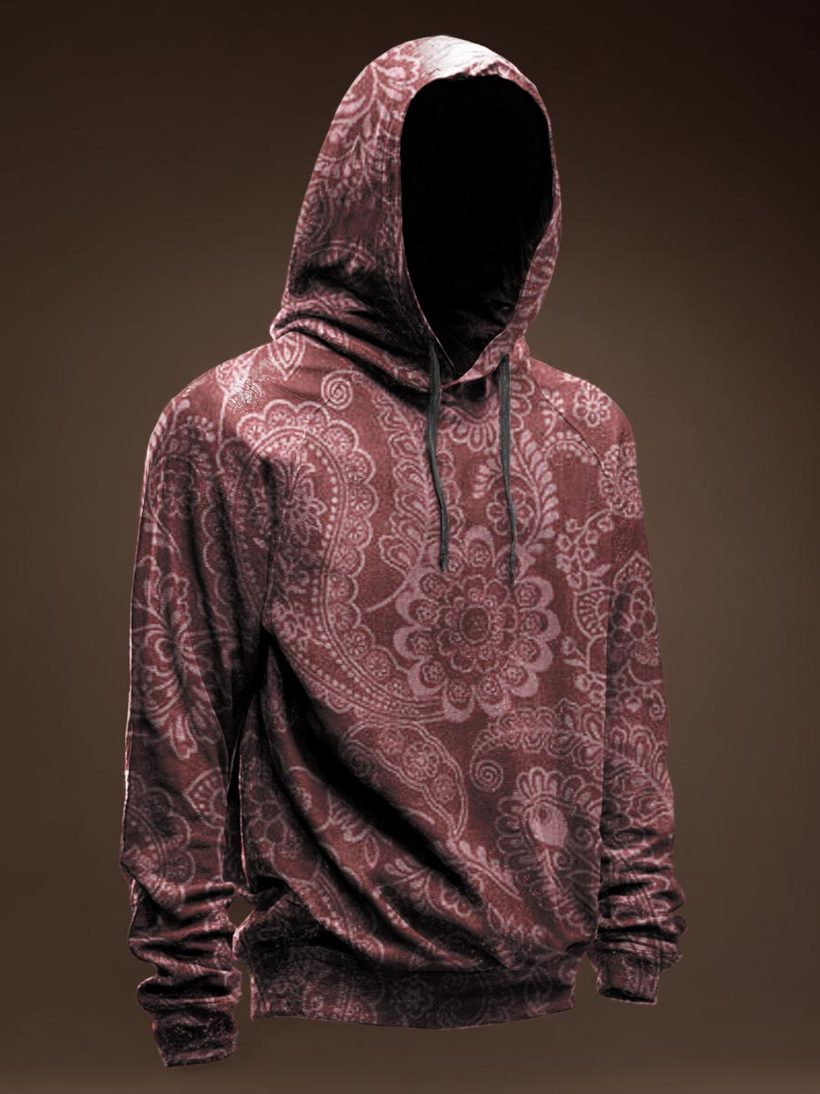 Paisley Pattern Vintage Print Casual Hoodie Sweatshirt