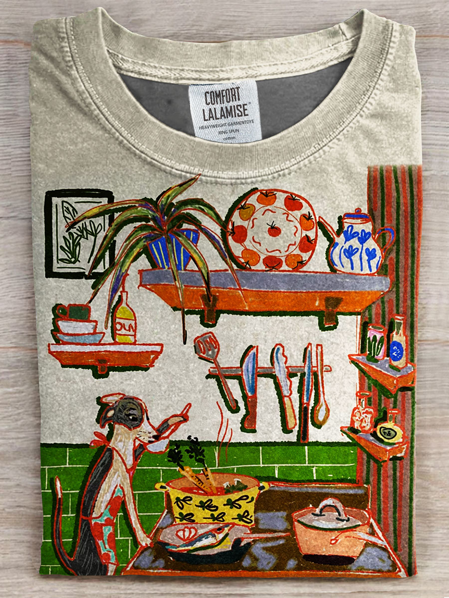 Funny Dog Print Casual T-shirt