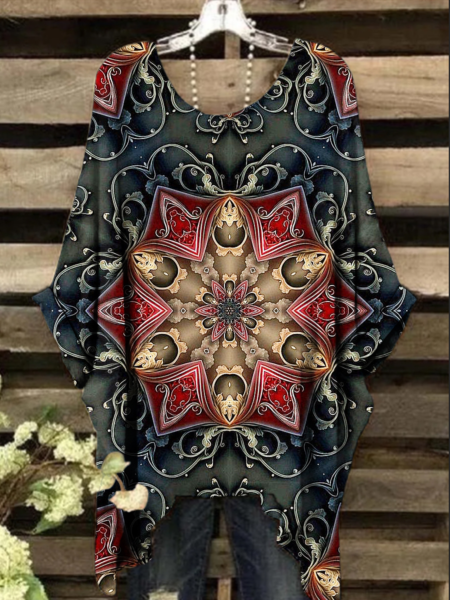 Women's Vintage Floral Print Design Top