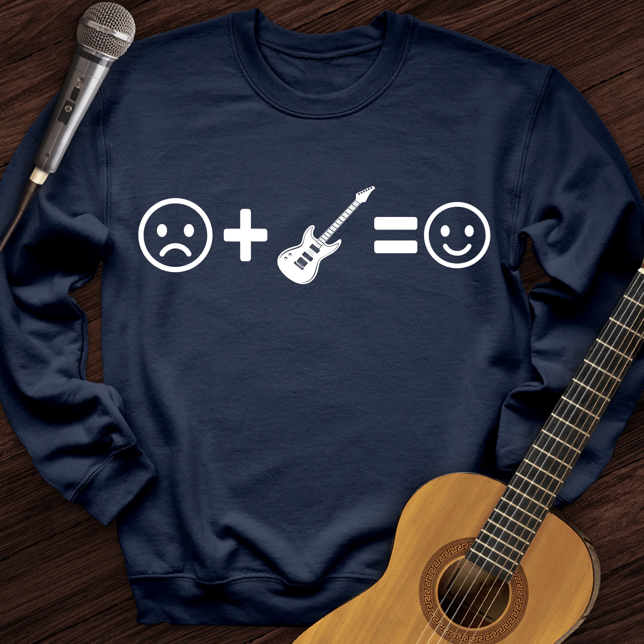 Electric Guitar Makes Me Happy Crewneck