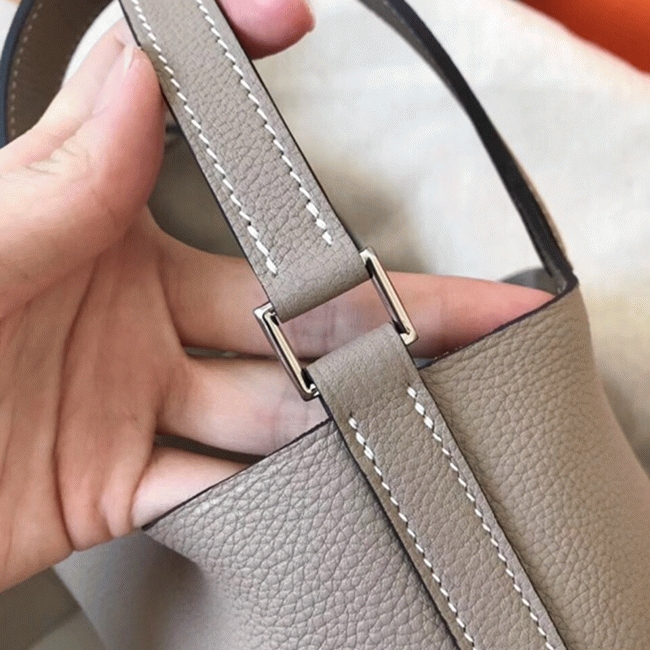 Tourterelle faux designer Hermes Picotin Lock 18cm handbag