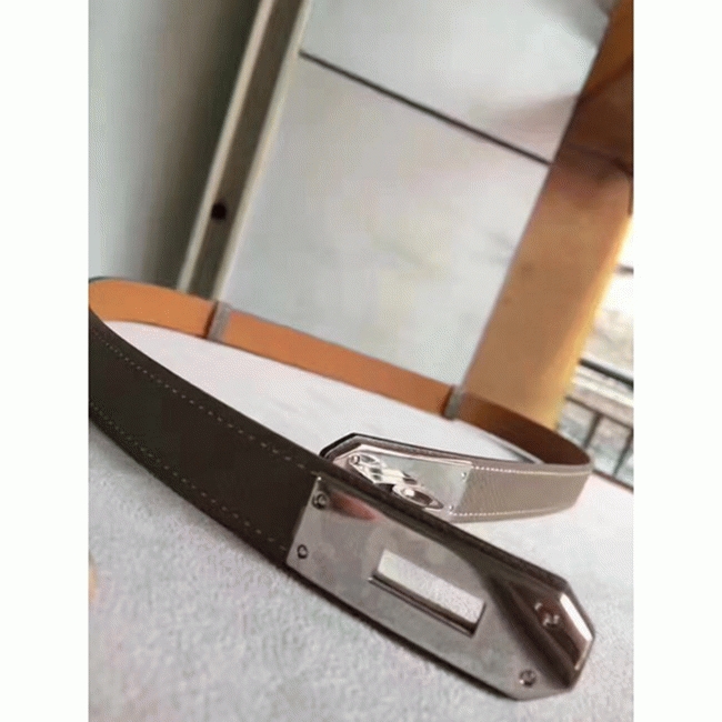 Etoupe epsom fake designer Hermes Kelly belt