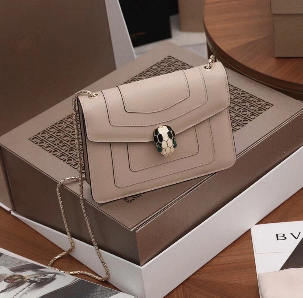 Fake Bvlgari Serpenti Forever Small Crossbody Bag Beige Leather