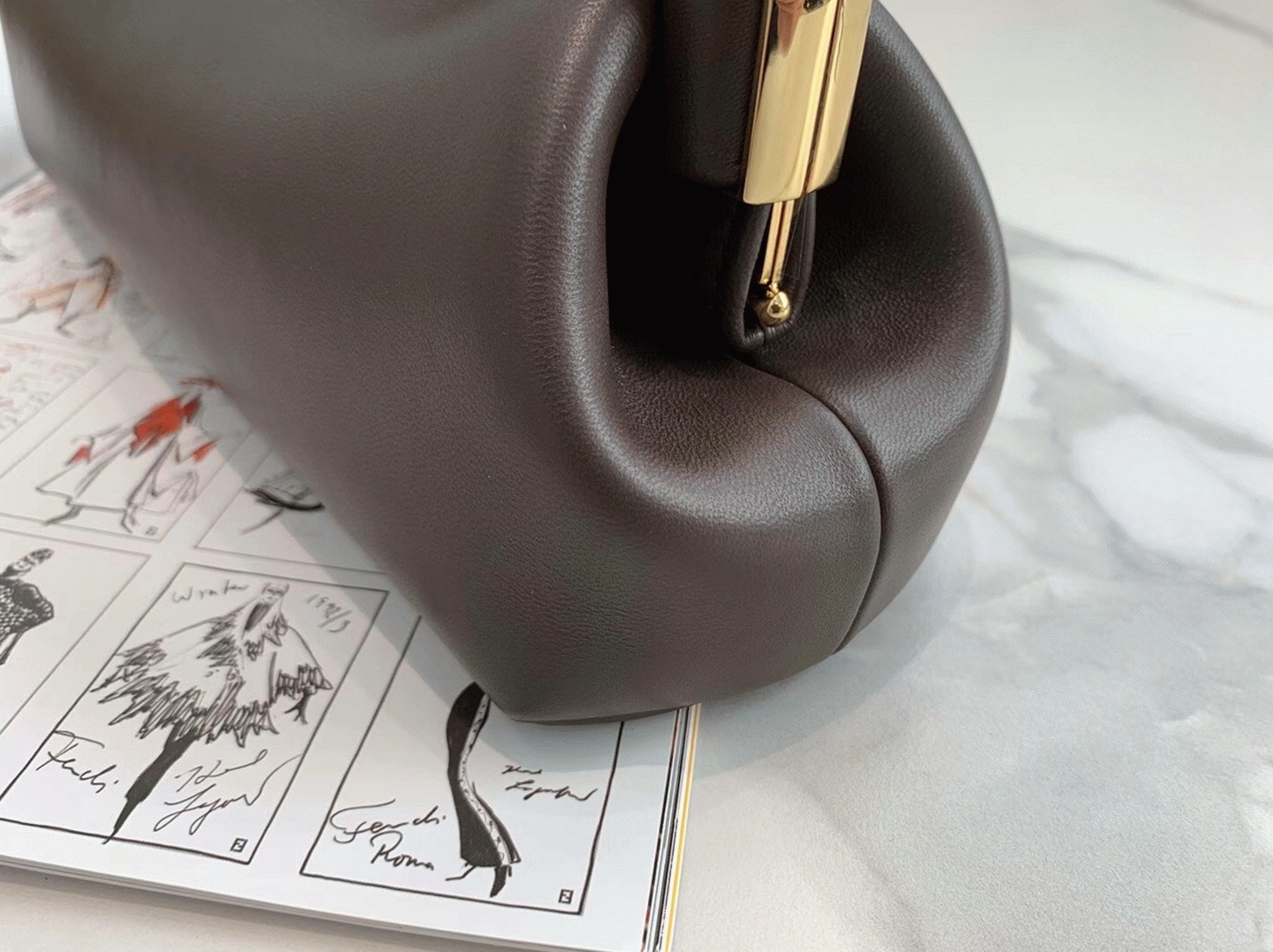 Top Quality Knockoff Fendi First Medium Bag In Dark Brown Nappa Leather