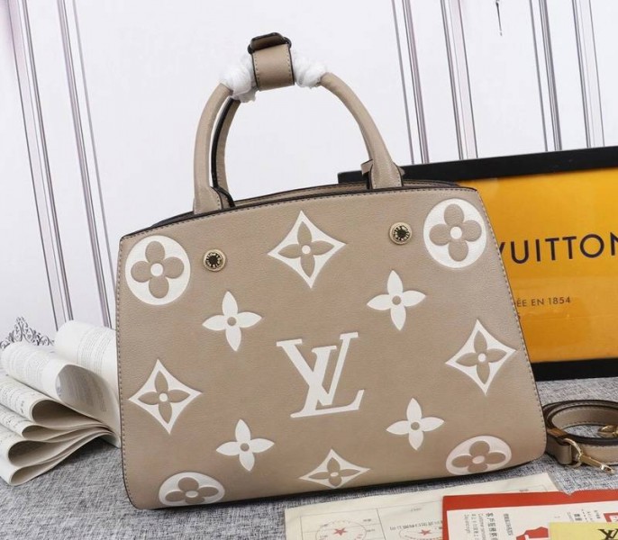 Louis Vuitton Monogram Empreinte Montaigne MM In Tourterelle Gray
