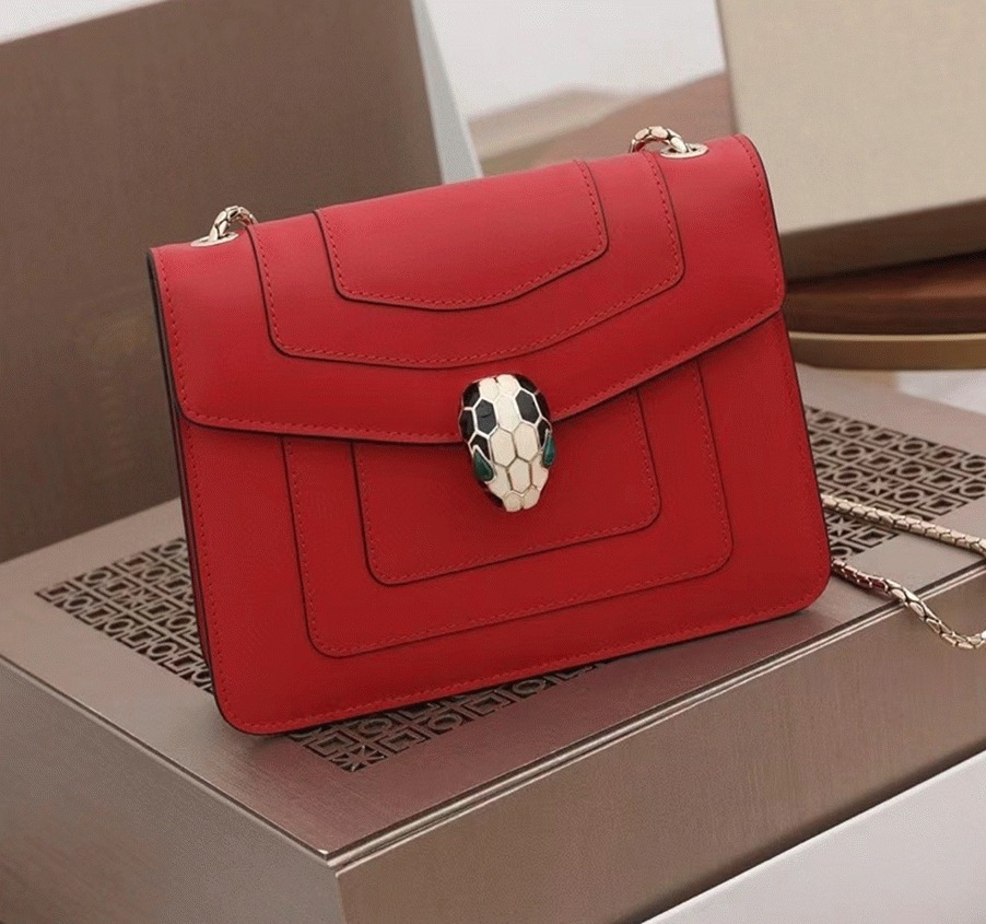 Fake Bvlgari Serpenti Forever Small Crossbody Bag Red Leather