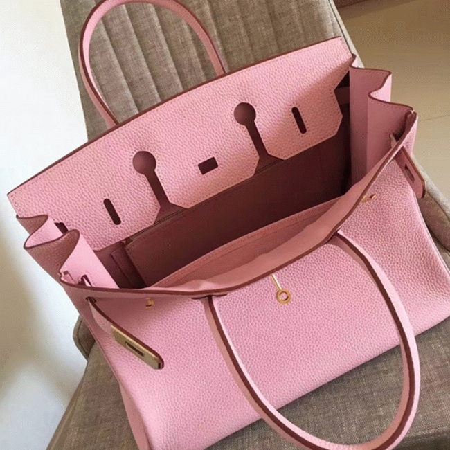 Pink Designer Knockoff Hermes Birkin 35cm Handbag
