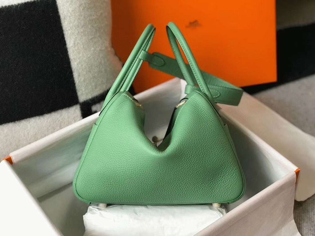 Fake Hermes Lindy bag 26cm in vert criquet
