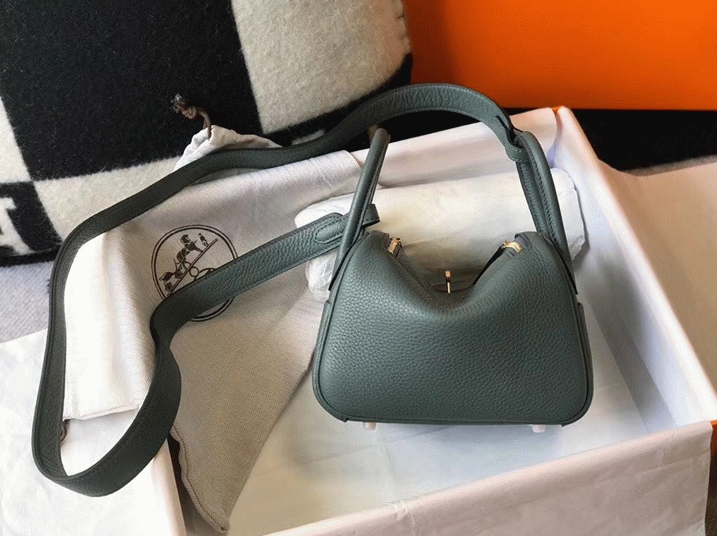 Best replica Hermes Lindy Mini handbag in vert amande