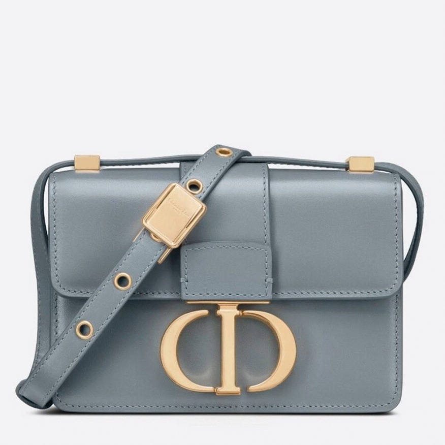 Dior 30 Montaigne Micro Bag Knockoff in Grey Box Calfskin