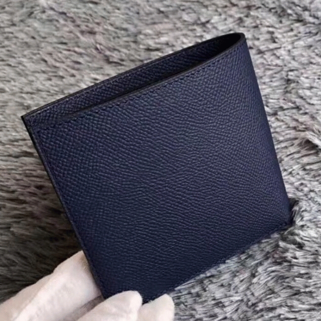 Dark blue top quality fake Hermes Copernic compact wallet