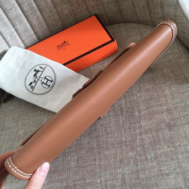 Brown knockoff Hermes Jige Elan 29 clutch bag
