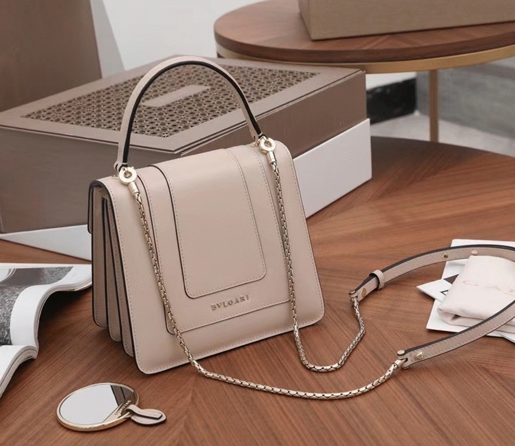 Fake Bvlgari Serpenti Forever Small Bag Beige Calfskin
