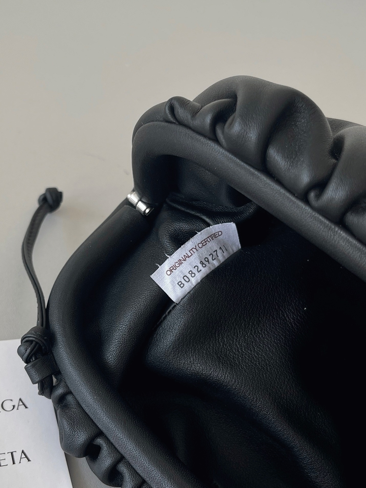 Knockoff Bottega Veneta Mini Pouch with Strap Black