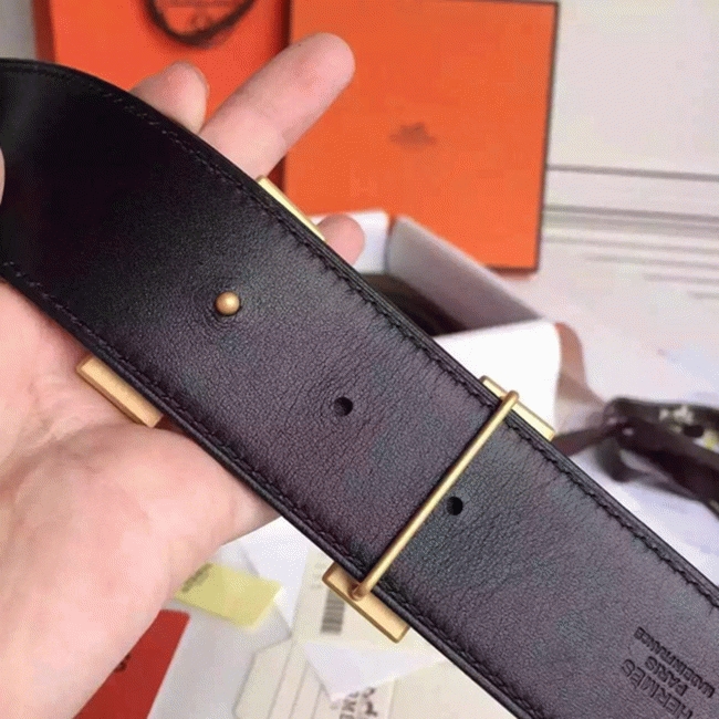 Brown fake luxury Hermes belt buckle