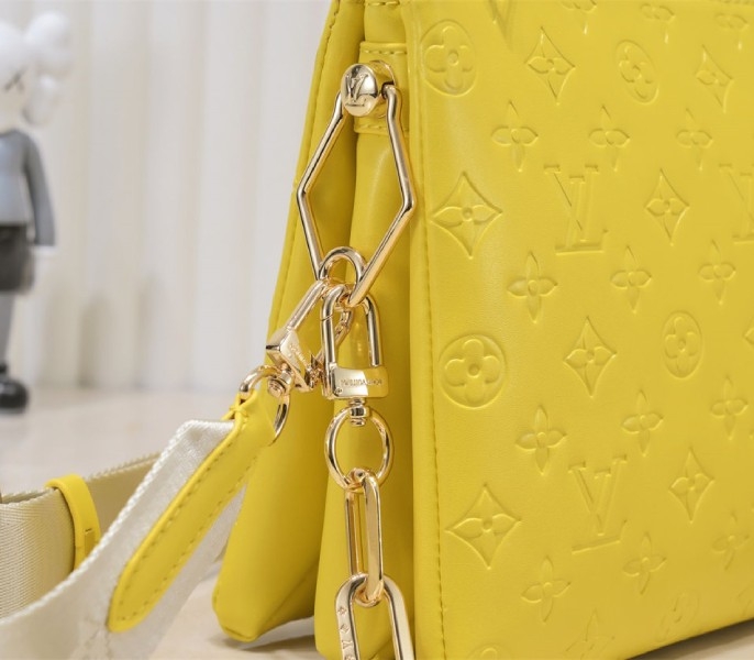 Louis Vuitton Coussin PM Bag In Yellow With Jacquard Strap