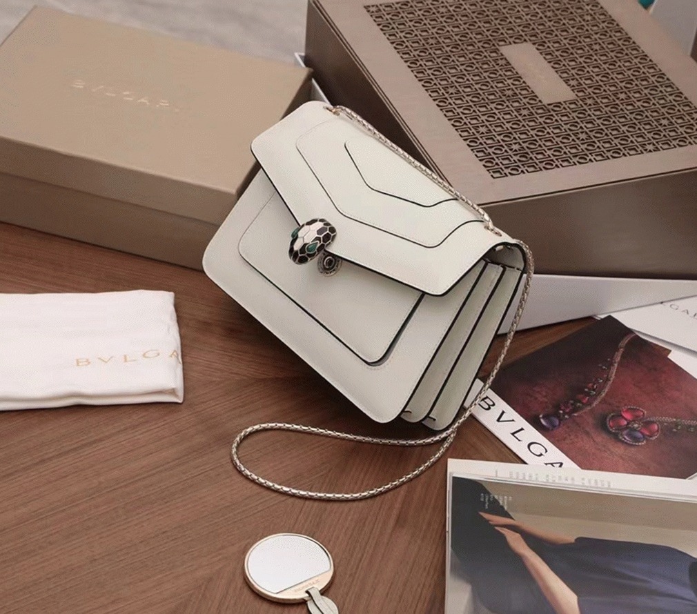 Replica Bvlgari Serpenti Forever Medium Shoulder Bag White Calfskin
