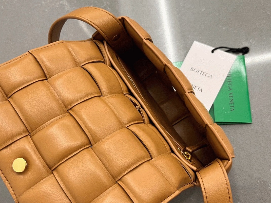 Faux Bottega Veneta Small Padded Cassette Bag Camel