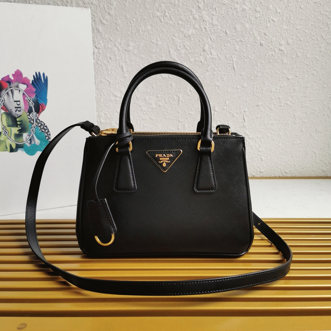 Black Prada Galleria Small Bag Fake