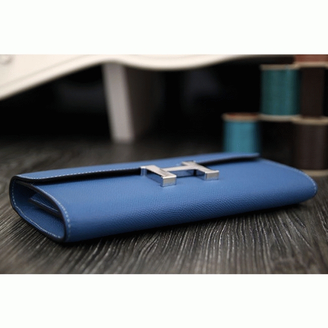 Jean blue knockoff Hermes Constance wallet