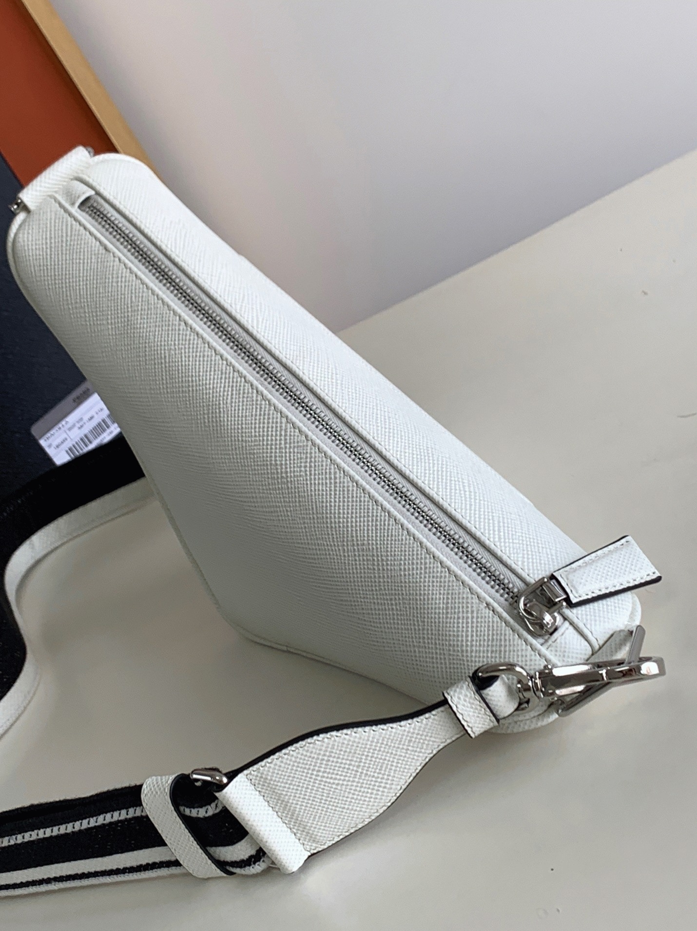 Prada Triangle Shoulder Bag Fake in White