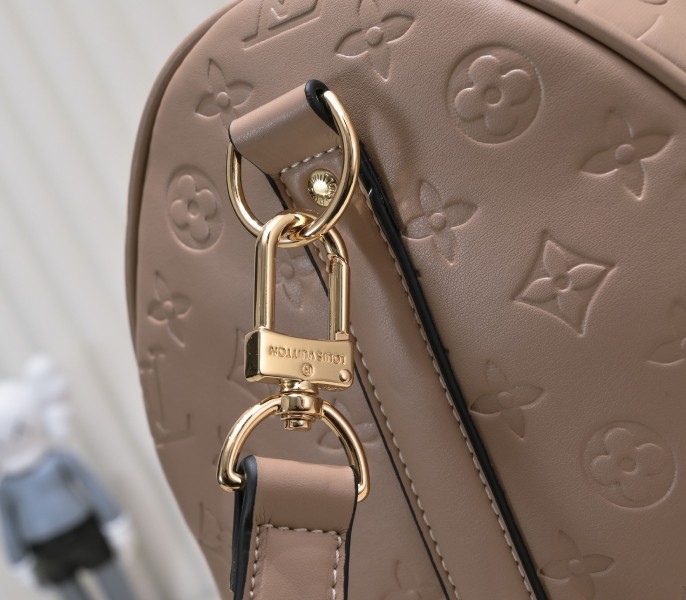 LV Monogram Empreinte Keepall Bandouliere 45 In Tourterelle Gray