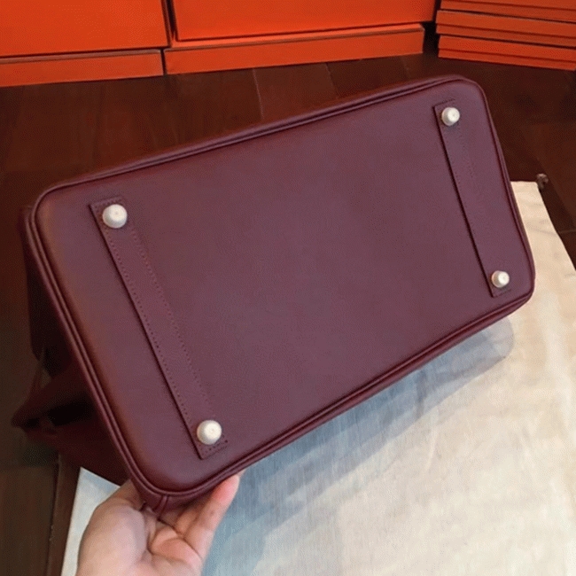 Bordeaux Imitation Copy Hermes Birkin 40cm Handbag