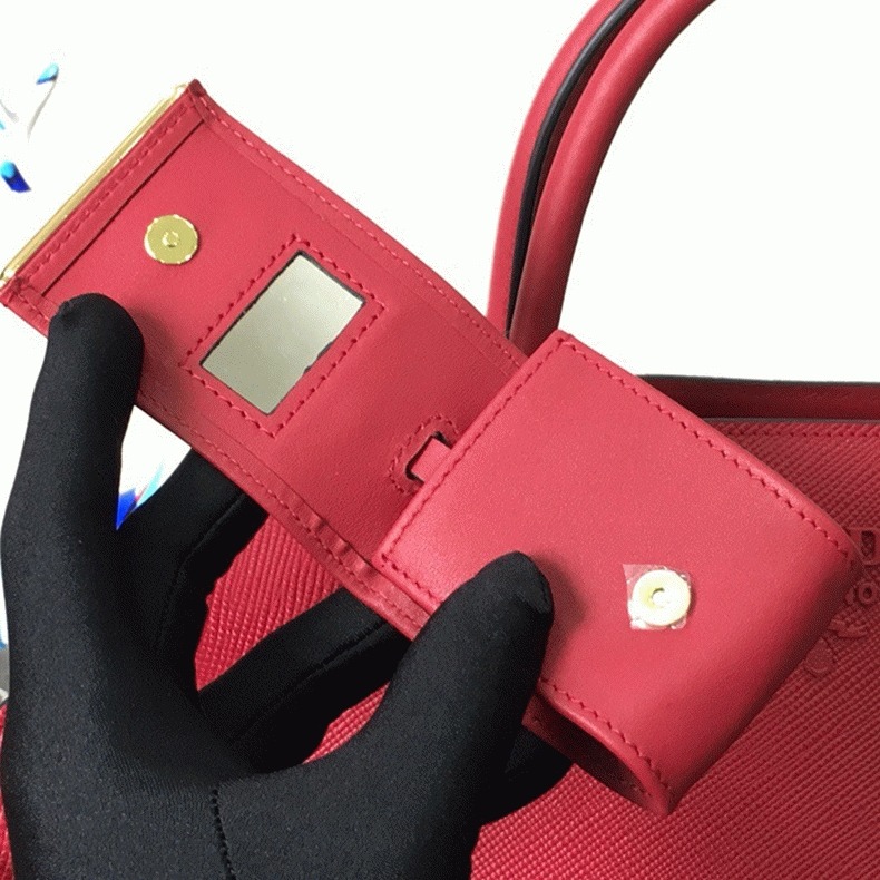 Prada Monochrome Small Bag Knockoff in Red