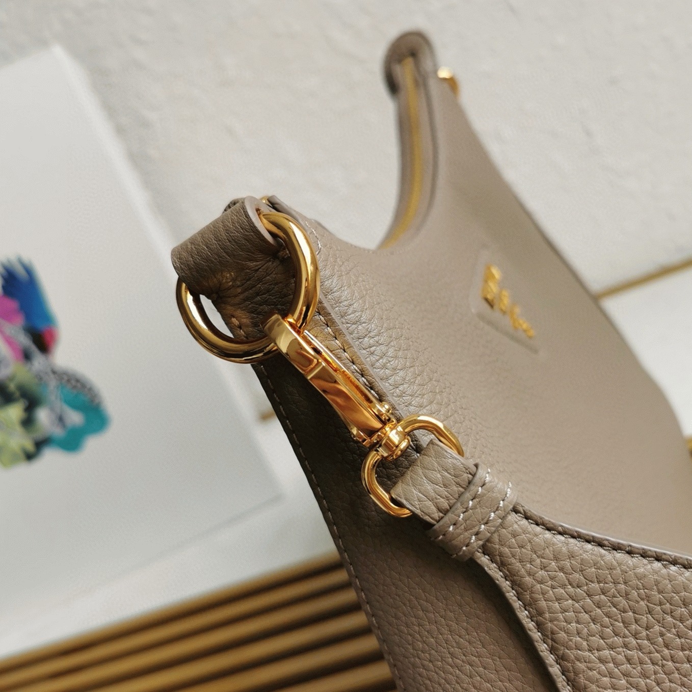Prada Shoulder Bag Fake in Grey
