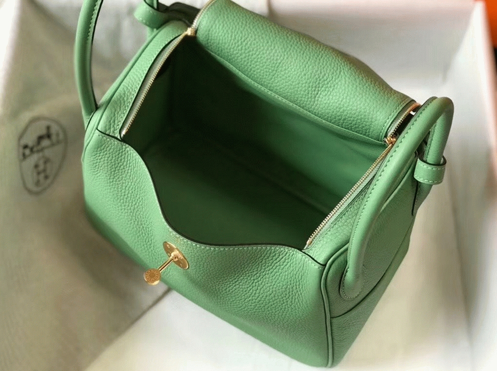 Fake Hermes Lindy bag 26cm in vert criquet