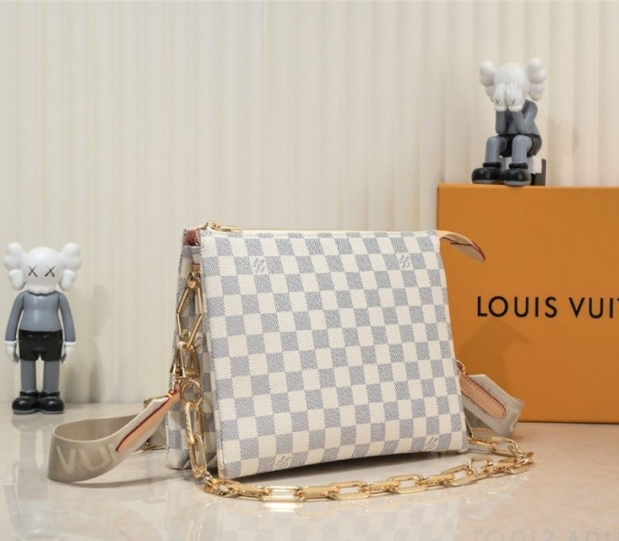Louis Vuitton Damier Azur Coussin PM Bag With Jacquard Strap