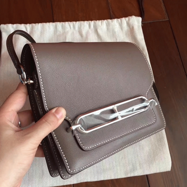 Etoupe knockoff Hermes Mini Sac Roulis handbag