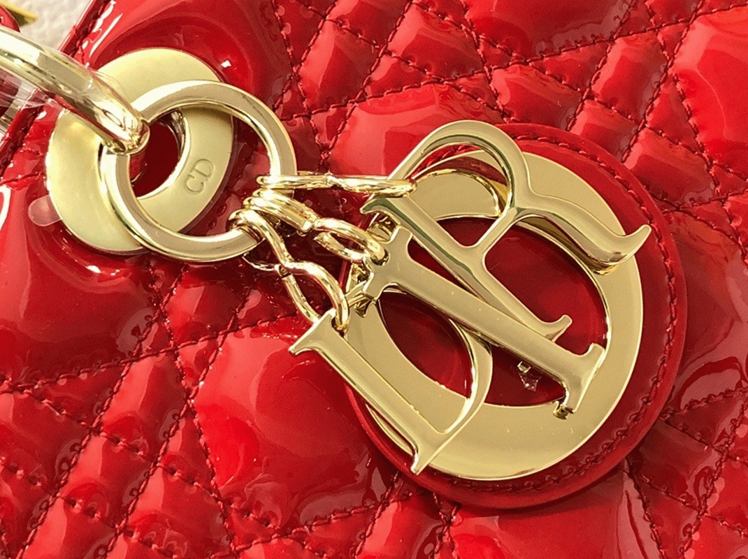 Dior Lady Dior Large Bag Fake in Red