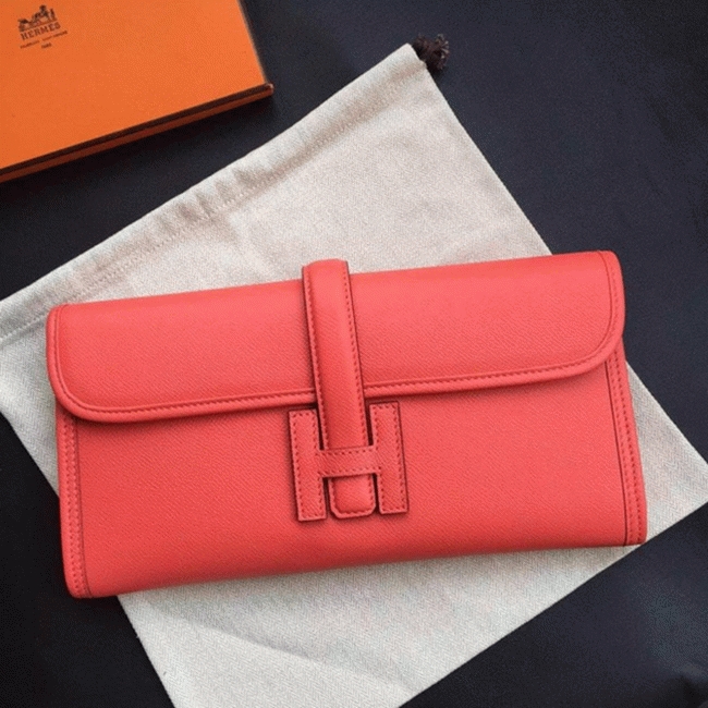 Flamingo replica luxury Hermes Jige Elan clutch bag