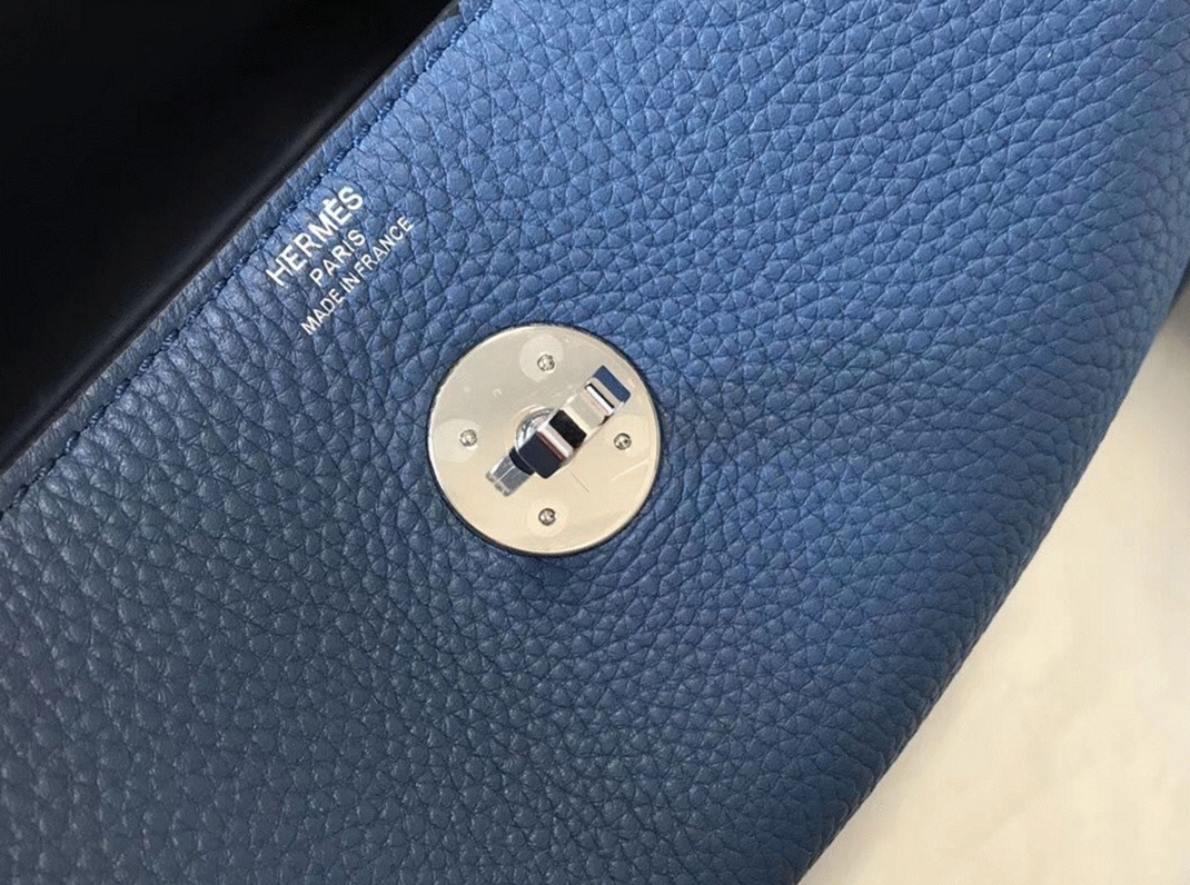 Copy Hermes Lindy 30cm bag in blue agate shade