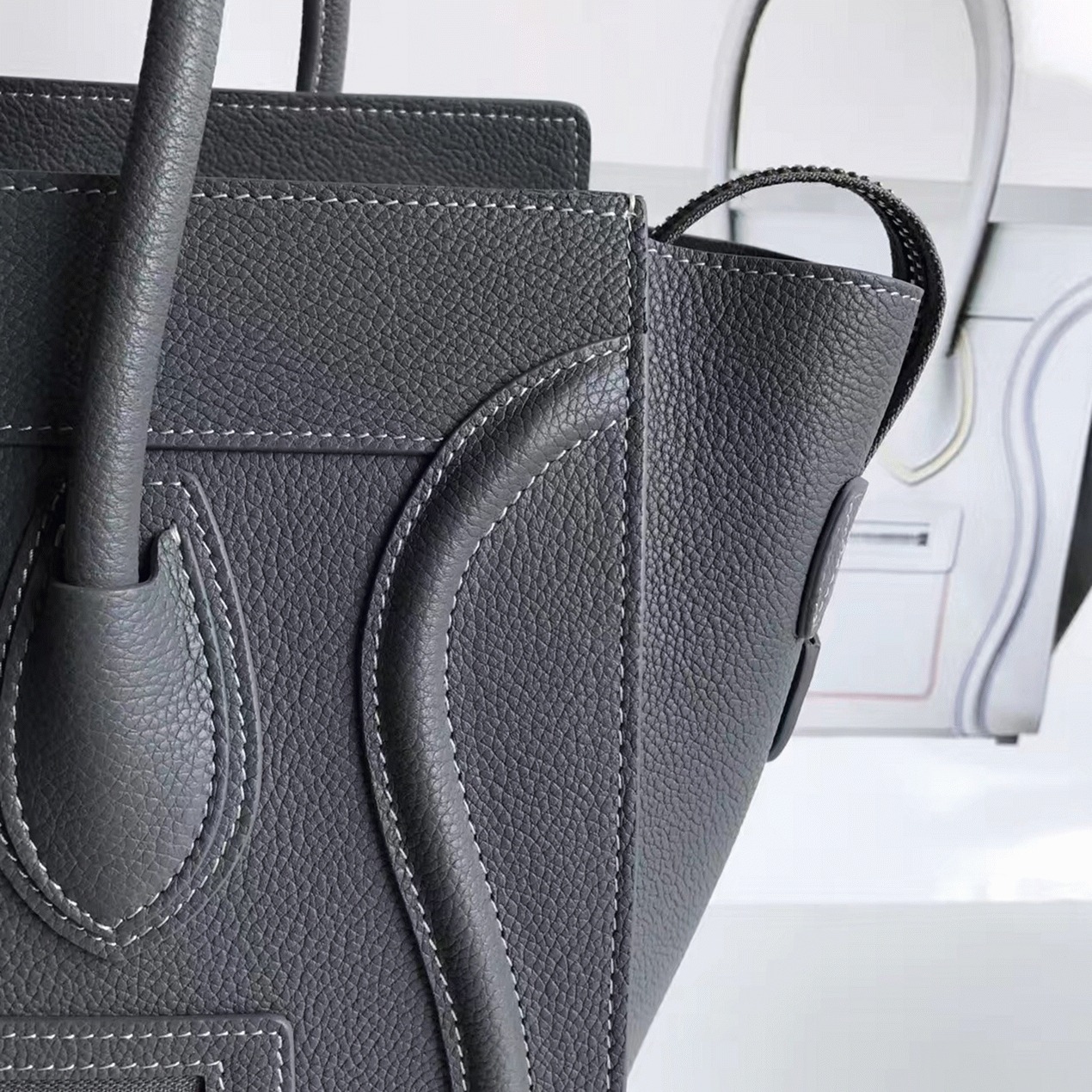 Celine Micro Luggage Tote Bag Faux in Kohl