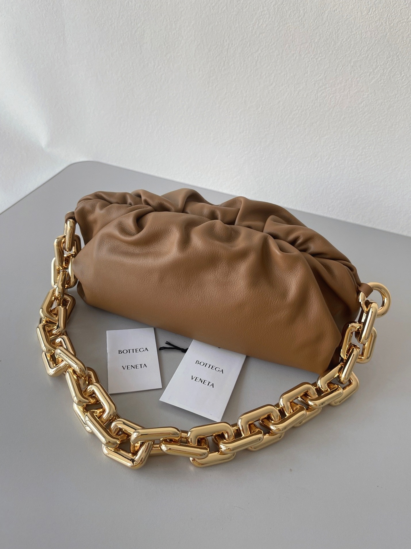 Replica Bottega Veneta The Chain Pouch Bag Teak
