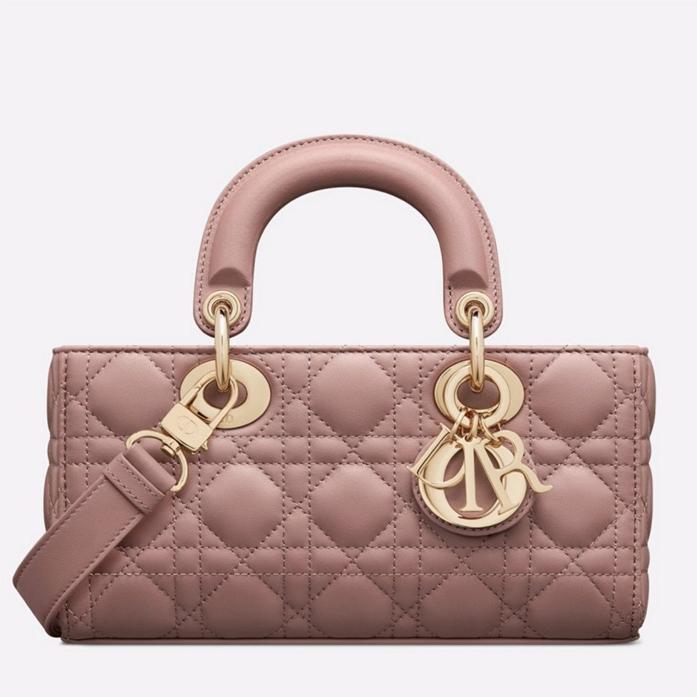 Dior Lady D-Joy Small Bag Fake in Peony Pink