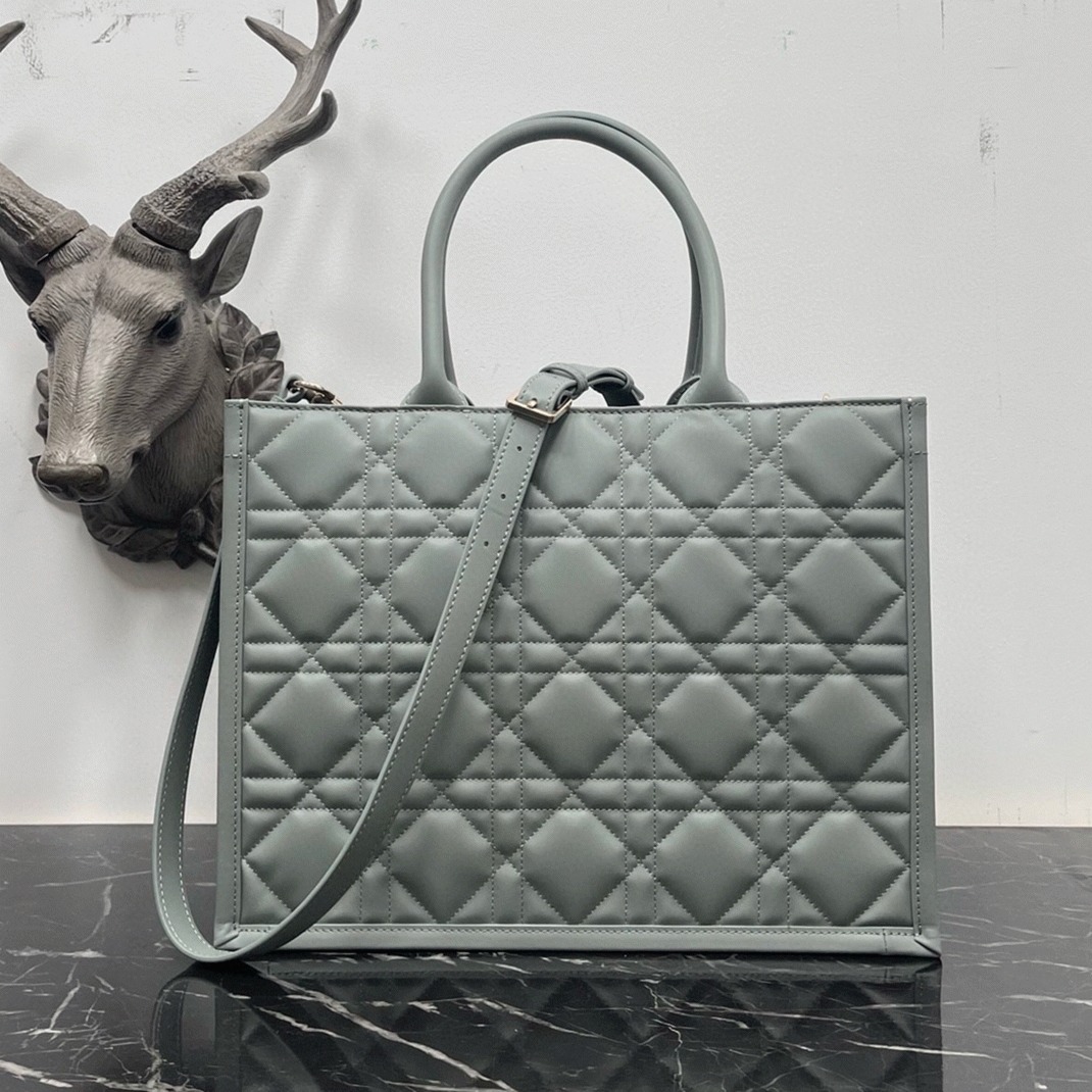 Dior Medium Book Tote Bag Replica with Strap in Grey