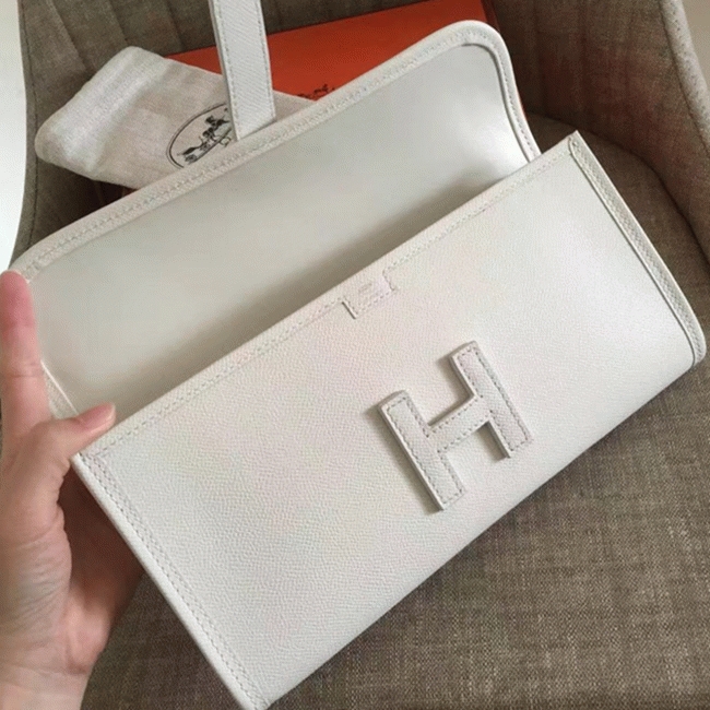 White fake Hermes Jige Elan clutch bag