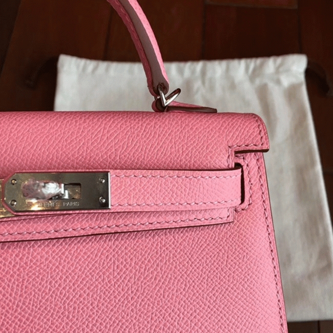 Rose Confetti Epsom Budget Knockoff Hermes Kelly 20cm Purse