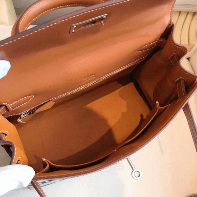 De Camp Dechainee Toile Replica Designer Hermes Kelly 28cm Limited Edition