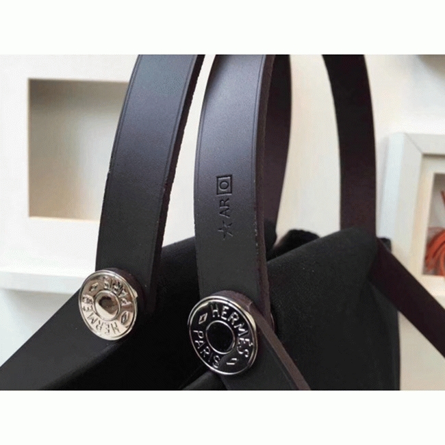 Black Canvas Fake Luxury Hermes Cabag Elan Stylish Tote