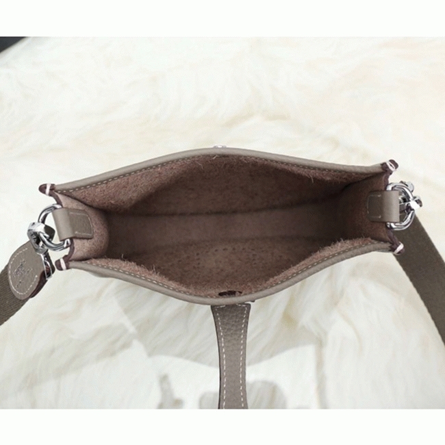 Etoupe Clemence Leather Knockoff Hermes Evelyne II TPM Messenger Bag