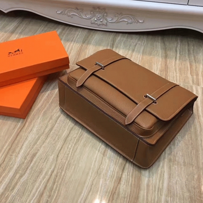Brown Fake Designer Hermes Steve Messenger Bag