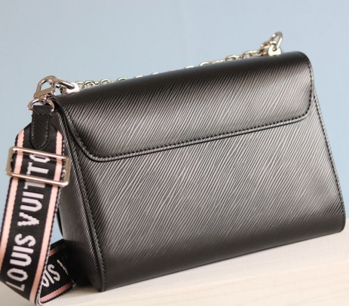 Louis Vuitton Monogram Empreinte Bold Printed Pattern Twist MM Bag In Black