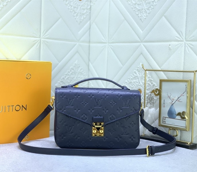 LV Monogram Empreinte Leather Metis In Navy Blue