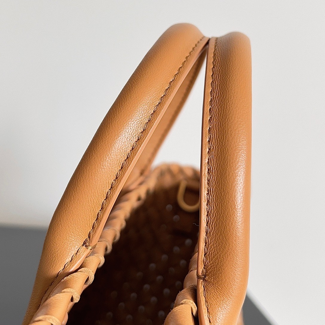 Top Quality Replica Bottega Veneta Cabat Mini Bag In Caramel Intrecciato Lambskin